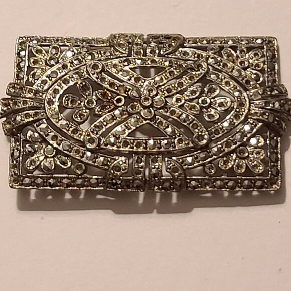 4 Vintage Silver Tone And Rhinestone Pins - Picture 5 of 14